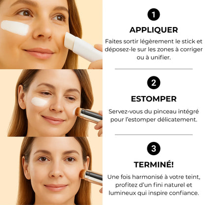Fond de teint 2-en-1 avec pinceau intégré